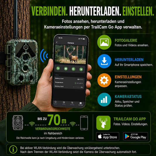 4K WIan 64MP Wildkamera mit 100ft Nachtsicht bewegungsaktiviert 0,1s Auslösegeschwindigkeit kein Leuchten wasserdicht für Wildbeobachtung und Sicherheit im Garten | A106W Tannenasch