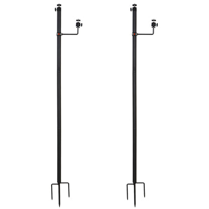 Wildkamera-Halterung mit Bodenanker & Stativ | Höhenverstellbare Seitenhalterung für 2 Kameras oder Solarpanel | Max. 142 cm | 1/4"-20 Universalgewinde