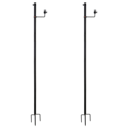 Wildkamera-Halterung mit Bodenanker & Stativ | Höhenverstellbare Seitenhalterung für 2 Kameras oder Solarpanel | Max. 182 cm | 1/4"-20 Universalgewinde (182)