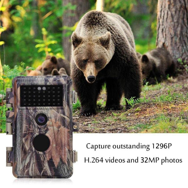 5-tlg. Wildkamera 32MP 1296p mit Bewegungsmelder Nachtsicht Maximale Entfernung bis 75Füße, 0,3s Trigger Geschwindigkeit , IP66 Wasserdichter| A252