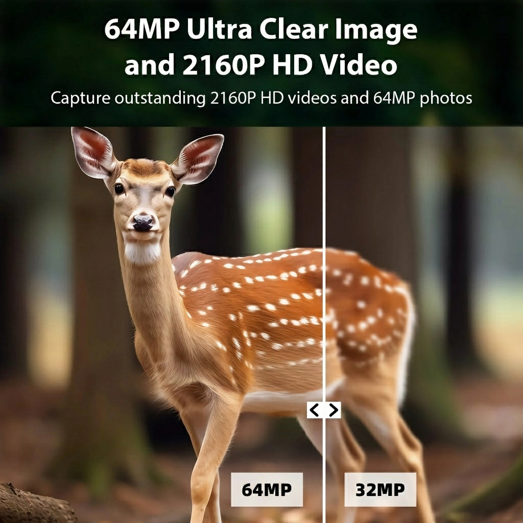Caméra de surveillance pour la faune sauvage, vidéo 1296p et photo 32 Mpx, vision nocturne jusqu'à 30 m, déclenchement par détection de mouvement (0,1 s), étanche, pour la sécurité à domicile et la surveillance de la faune en extérieur | T306 Vert 