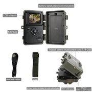 4tlg. Wildkamera 64MP 1296p Video mit Audio und Bewegungsmelder Nachtsicht max. Entfernung bis 100Füße, 0,1s Trigger Geschwindigkeit, Wasserdicht IP66 | A323