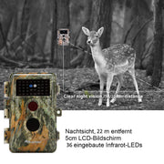 4-tlg. Wildkamera 32MP 1296p mit Bewegungsmelder Nachtsicht Maximale Entfernung bis 75Füße, 0,3s Trigger Geschwindigkeit , IP66 Wasserdichter| A252