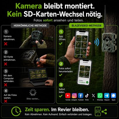4K WIan 64MP  Wildkamera mit 100ft Nachtsicht bewegungsaktiviert 0,1s Auslösegeschwindigkeit kein Leuchten wasserdicht für Wildbeobachtung und Sicherheit im Garten | A106W Tannenasch