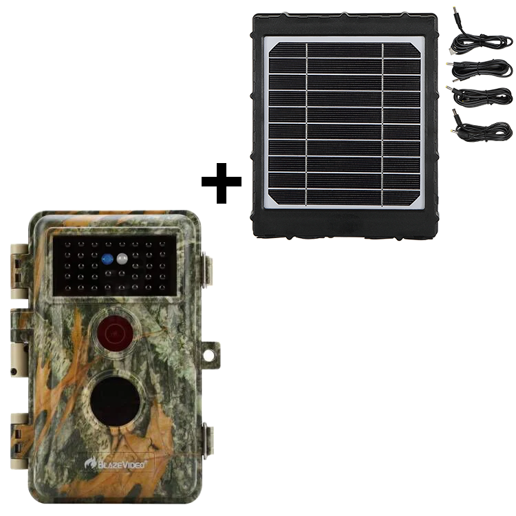 Bundle Wildkamera Wildtierkamera Jagdkamera 64MP 2304*1296p + Solarpanel-Kits 3W 8000mAh 12V/9V/6V Maximale Entfernung bis 75 Füße, 0,3s Auslöserzeit | A252 Mattes Militärgrün