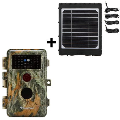 Bundle Wildkamera Wildtierkamera Jagdkamera 64MP 2304*1296p + Solarpanel-Kits 3W 8000mAh 12V/9V/6V Maximale Entfernung bis 75 Füße, 0,3s Auslöserzeit | A252 Mattes Militärgrün