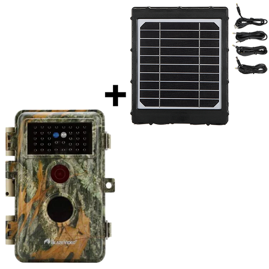 Bundle Wildkamera Wildtierkamera Jagdkamera 64MP 2304*1296p + Solarpanel-Kits 3W 8000mAh 12V/9V/6V Maximale Entfernung bis 75 Füße, 0,3s Auslöserzeit | A252 Mattes Militärgrün