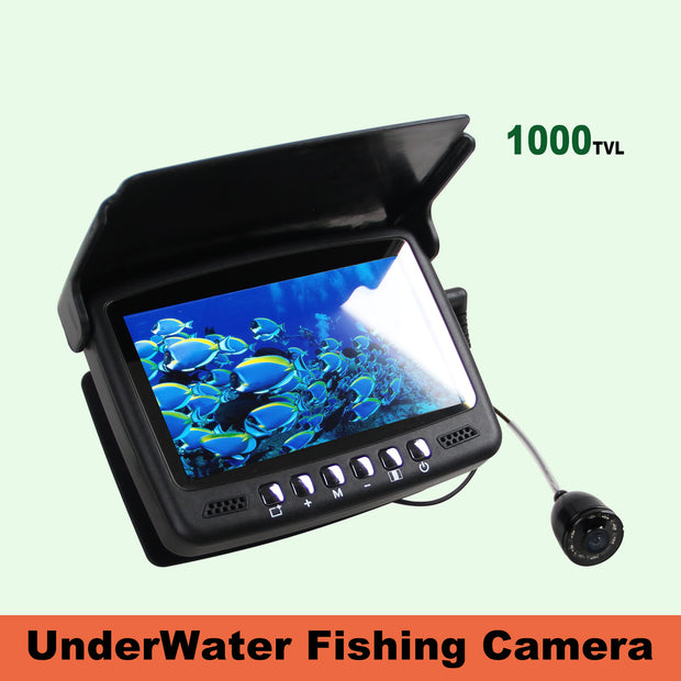 Angelkamera, tragbare Fischfinder-Kamera HD 1000 TVL Infrarot-LED wasserdichte Kamera mit 4,3-Zoll-LCD-Monitor für Eis See See Boot Kajak Angeln / CR110-7H