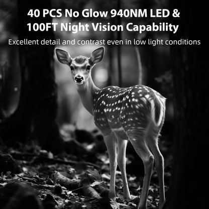 Caméra de surveillance pour la faune sauvage, vidéo 1296p et photo 32 Mpx, vision nocturne jusqu'à 30 m, déclenchement par détection de mouvement (0,1 s), étanche, pour la sécurité à domicile et la surveillance de la faune en extérieur | T306 Vert 