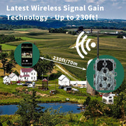 2-tlg. A106W 4K WIFI 64MP Wildkamera 30m Nachtsicht Bewegungsaktiviert 0,1 s Auslösegeschwindigkeit Kein Leuchten Wasserdicht für Wildbeobachtung und Sicherheit im Garten