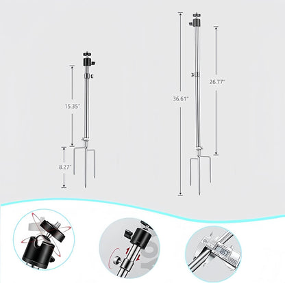 Wildkamera Halterung, Dicke Faltbare Edelstahlhalterung, 360° verstellbar, Universalgewindeanschluss 1/4''-20(6mm) für Solarpanel, Nachtangel-Lichter