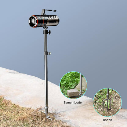 Wildkamera Halterung, Dicke Faltbare Edelstahlhalterung, 360° verstellbar, Universalgewindeanschluss 1/4''-20(6mm) für Solarpanel, Nachtangel-Lichter