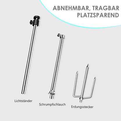 Wildkamera Halterung, Dicke Faltbare Edelstahlhalterung, 360° verstellbar, Universalgewindeanschluss 1/4''-20(6mm) für Solarpanel, Nachtangel-Lichter