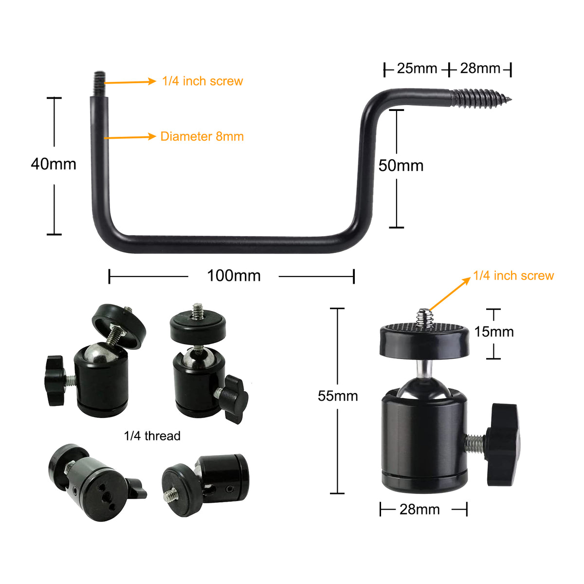2 supports rotatifs à 360° pour fixation aux arbres*