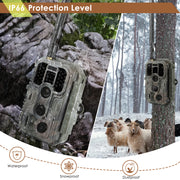 4G LTE Wildkamera Fotofalle Wildtierkamera mit SIM-Karte 120° Bewegungserkennung 48MP 1296P Nachtsicht IP66 wasserdicht und 32GB SD Karte A390G Red