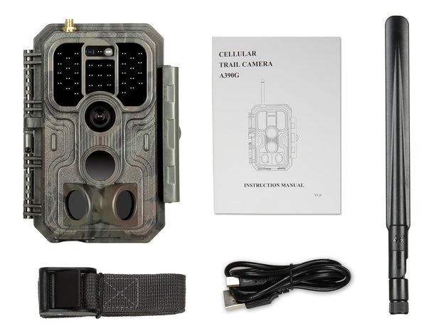4G LTE Wildkamera Fotofalle Wildtierkamera 120° Bewegungserkennung 48MP 1296P Nachtsicht IP66 wasserdicht und 32GB SD Karte | 390GA