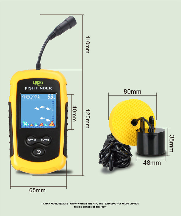 Fishfinder Fischfinder 100M / 328ft Portable Angeln Sonar Sensor Verkabelt LCD Tiefe Finder Echolot