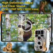 Wildkamera 24MP 1296p mit Audio und Bewegungsmelder Nachtsicht Max. Entfernung bis 100 Füße, 0,1s Trigger Geschwindigkeit , IP66| A280