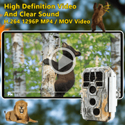 2-tlg. Wildkamera 24MP 1296p mit Audio und Bewegungsmelder Nachtsicht Max. Entfernung bis 100 Füße, 0,1s Trigger Geschwindigkeit , IP66