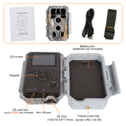 4-tlg. Wildkamera 24MP 1296p mit Audio und Bewegungsmelder Nachtsicht Max. Entfernung bis 100 Füße, 0,1s Trigger Geschwindigkeit , IP66| A280