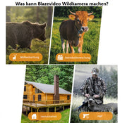 Wildkamera jagd 24MP 1080p Video mit audio und Bewegungsmelder Nachtsicht max. Entfernung bis 100Füße, 0,1s Trigger Geschwindigkeit, Wasserdicht IP66