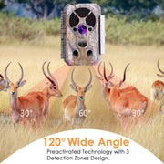 2-tlg. Wildkamera Wlan Fotofalle Jagdkamera Wildtierkamera 32MP 1296P 0,1s Schnelle Trigger Geschwindigkeit Nachtsicht Bewegungsmelder 120°PIR IP66 Wasserdichter | A350W Rot