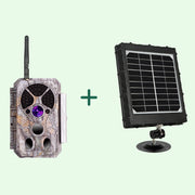 Bundle Wildkamera Wildtierkamera Jagdkamera Wlan 32MP 1296P 0,1s Auslöserzeit Bewegungsmelder 120°PIR und Solarpanel-Kits 8000mAh 12V/9V/6V | A350W Graun