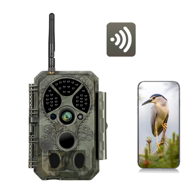 Wildkamera Wlan Fotofalle Jagdkamera Wildtierkamera 32MP 1296P 0,1s Schnelle Trigger Geschwindigkeit Nachtsicht Bewegungsmelder 120°PIR IP66 Wasserdichter | A350W Grün