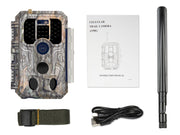 4G LTE Wildkamera Fotofalle Wildtierkamera mit SIM-Karte 120° Bewegungserkennung 48MP 1296P Nachtsicht IP66 wasserdicht und 32GB SD Karte A390G Grey