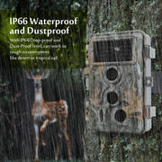 2-tlg. Wildkamera 48MP 2306*1296p mit Bewegungsmelder Nachtsicht Max. Entfernung bis 90 Füße, 0,1s Trigger Geschwindigkeit，IP66 Wasserdichter| A262