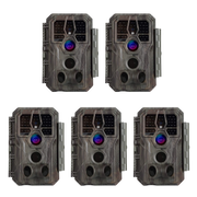 5-tlg. Wildkamera 24MP 1296p mit Audio und Bewegungsmelder Nachtsicht Max. Entfernung bis 100 Füße, 0,1s Trigger Geschwindigkeit , IP66 Wasserdichter