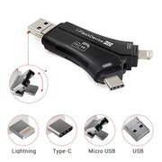 Kartenleser USB Reader & Adapter für Wildkamera USB, USB-C, Micro-USB, SD-Karte und Light