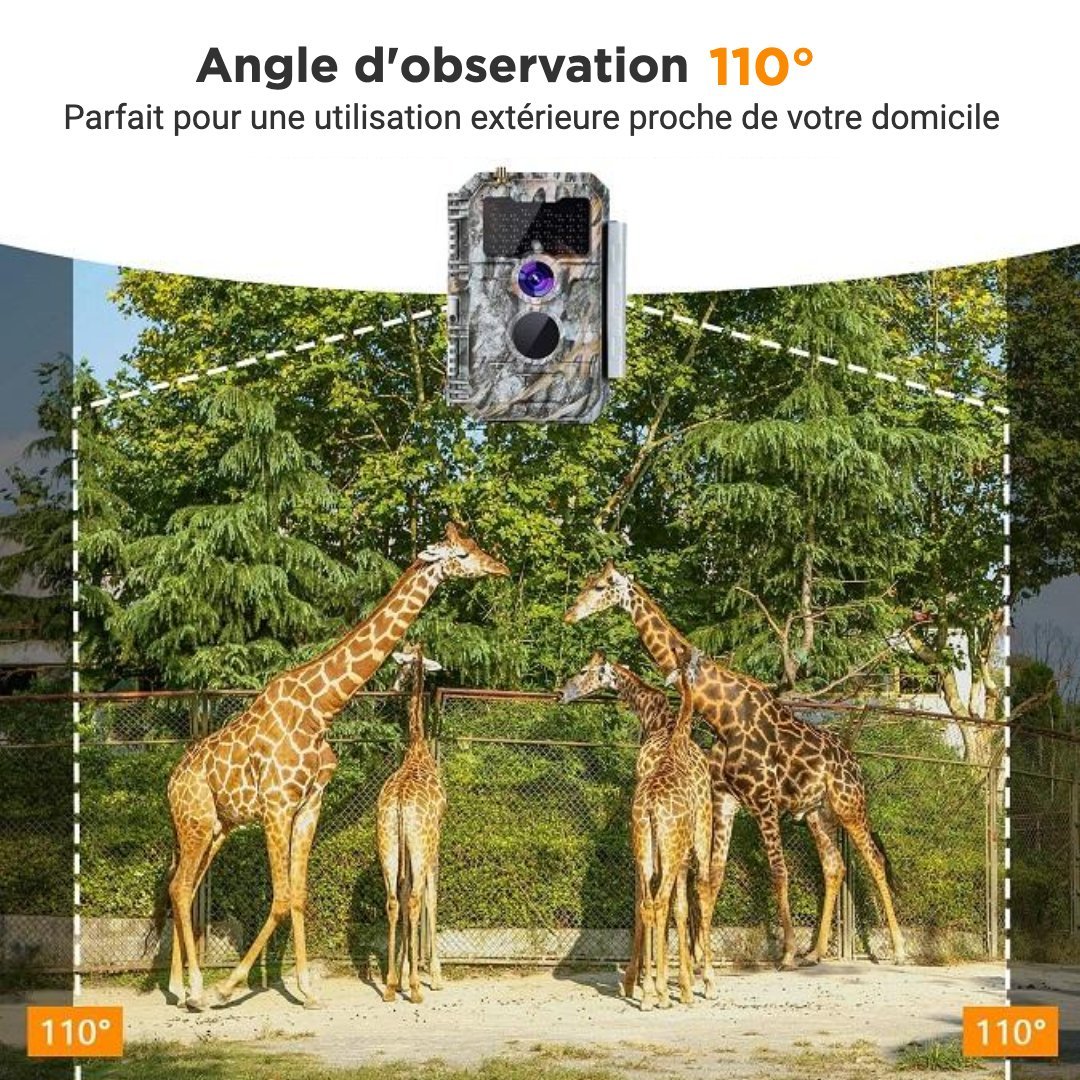 2-tlg. Wildkamera Wlan Fotofalle Jagdkamera Wildtierkamera 24MP 1296P 0,1s Schnelle Trigger Geschwindigkeit Nachtsicht Bewegungsmelder 110°PIR IP66 Wasserdichter | W600 Grau