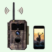 Wildkamera Wlan Fotofalle Jagdkamera Wildtierkamera 24MP 1296P 0,1s Schnelle Trigger Geschwindigkeit Nachtsicht Bewegungsmelder 110°PIR IP66 Wasserdichter | W600 Rot