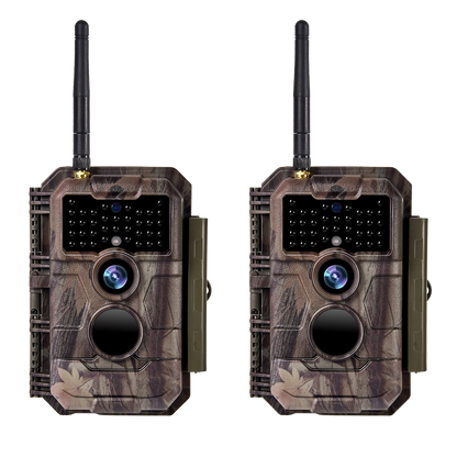 Wildkamera Wlan Fotofalle Jagdkamera Wildtierkamera 24MP 1296P 0,1s Schnelle Trigger Geschwindigkeit Nachtsicht Bewegungsmelder 110°PIR IP66 Wasserdichter | W600 Rot