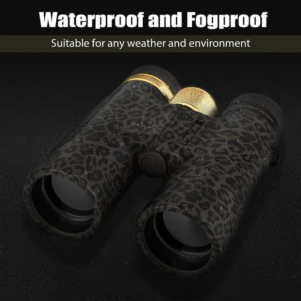12x42 HD Fernglas Geeignet für Erwachsene, Großes Sichtfeld mit Klarer Niedriger Nachtsicht IPX7 Wasserdicht Mehrschichtvergütetes Feld 5,6° für Outdoor, Jagd