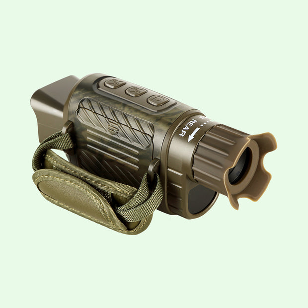 Monokular Teleskop mit Nachtsicht, Digitales Infrarot Nachtfernrohr für Jagd, Monokular mit Kamera, 200-300m Full Dark, 3W 850nm Infrarot-LED/ Braun
