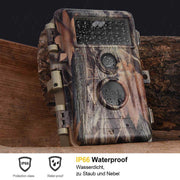 Wildtierkamera 24MP 2304*1296p mit Bewegungsmelder Nachtsicht Maximale Entfernung bis 75 Füße, 0,3s Trigger Geschwindigkeit , IP66 Wasserdichter| A252